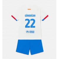 Fotbalové Dres Barcelona Ilkay Gundogan #22 Dětské Venkovní 2023-24 Krátký Rukáv (+ trenýrky)